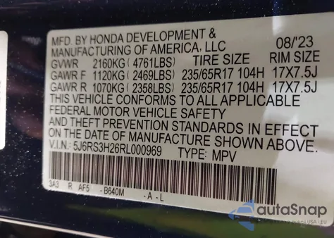 2024 Honda Cr-V Lx 2Wd из США, поврежденный, VIN 5J6RS3H26RL000969